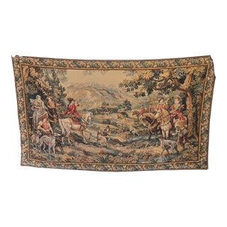 Large Point De Loiselles Tapestry After the Painting by Detti Made in Frsance For Sale