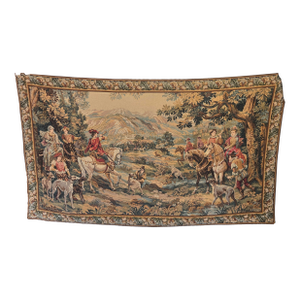 Large Point De Loiselles Tapestry After the Painting by Detti Made in Frsance
