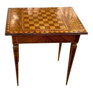 19th Century Italian Kingwood, Maple and Mahogany Checker Board Side Table For Sale