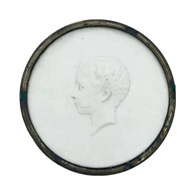 White Antique Set 3 Sevres J. Peyre Napoleon III & Family Bisque Silhouettes Plaques For Sale - Image 8 of 12