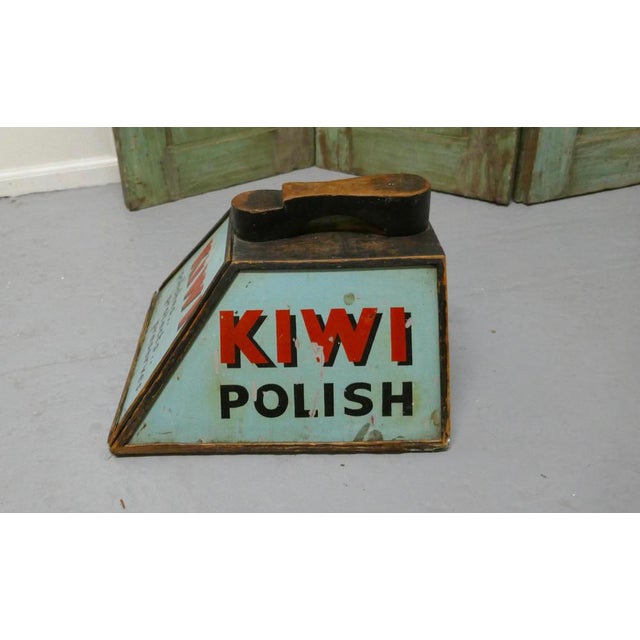 Kiwi Boot Polish Advertising Shoe Shine Box with Shoe Rest, 1920s For Sale - Image 6 of 9