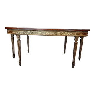 Oblong Neoclassical Console With Inlaid Sunburst Top For Sale