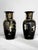 Pair of Monumental Chinoiserie Black & Gilt Figural Floor Vases, 36” For Sale - Image 4 of 8