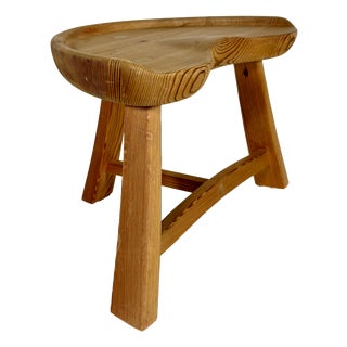 Vintage Pine Barn Stool by Krogenäs Furniture, 1960s For Sale