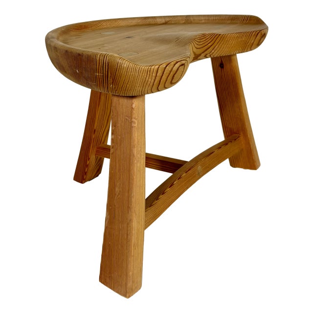 Vintage Pine Barn Stool by Krogenäs Furniture, 1960s For Sale