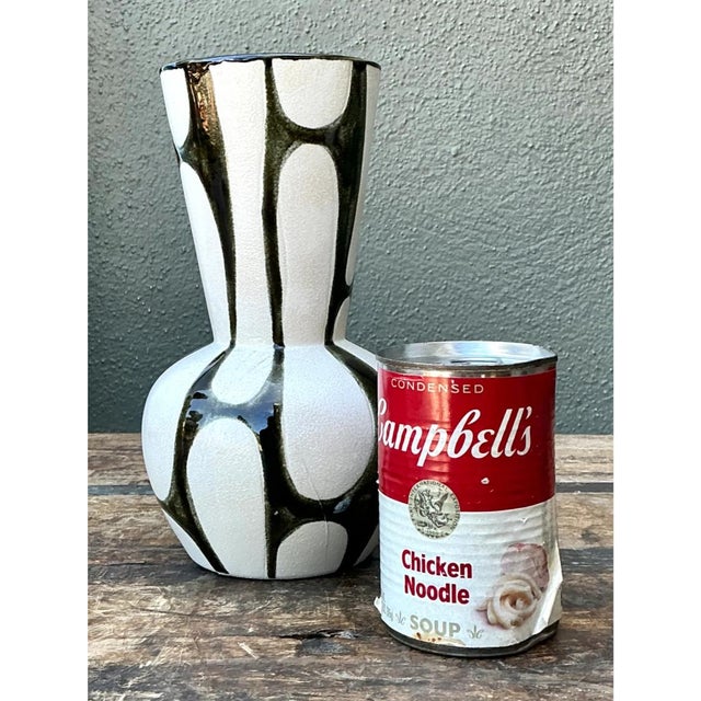 Vintage Abstract Design Ceramic Vase For Sale - Image 4 of 12