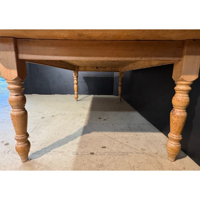 Large Vintage Farmhouse Dining Table in Pine, 1940 For Sale - Image 14 of 15