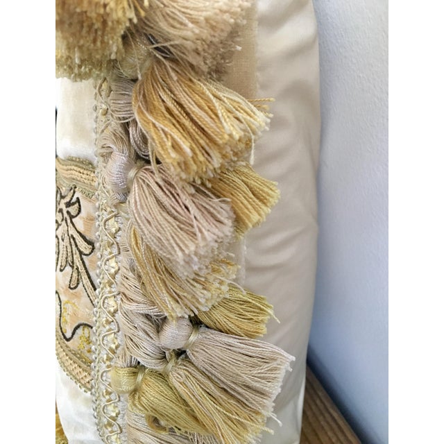 Vintage Velvet Pillow With Vintage Vestment Panel & Silk Tassels Chairish