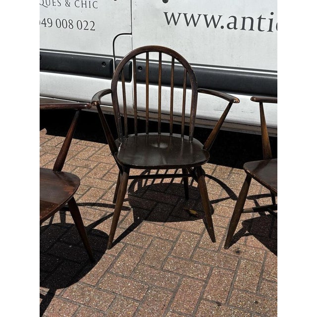 Vintage Windsor Dining Chairs from Ercol, 1960s, Set of 4 For Sale - Image 9 of 14