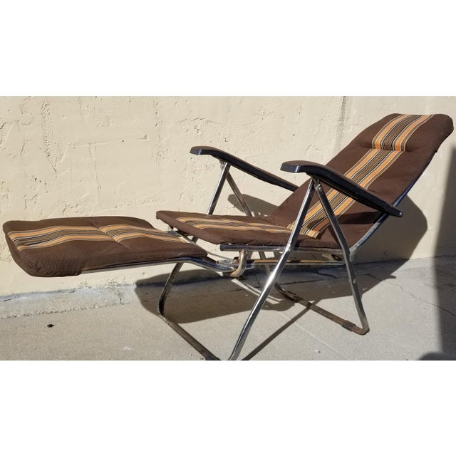 Vintage Mid Century Maule Marga Reclining Airstream Camper Chair & Foot Rest Chairish