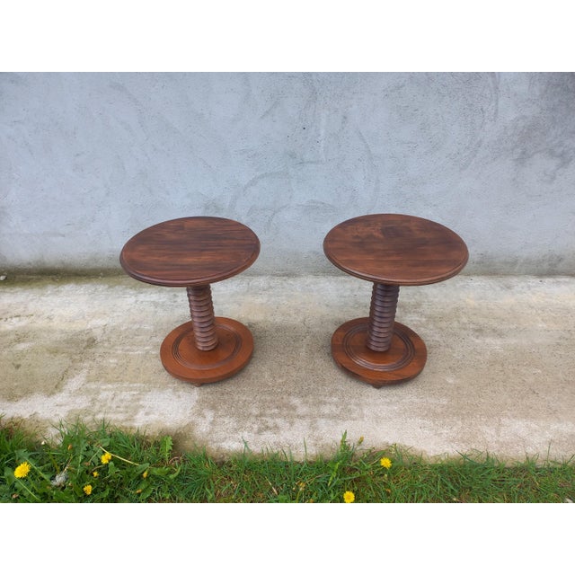 Pedestal Tables in the style of Charles Dudouyt, 1930s, Set of 2 For Sale - Image 10 of 18