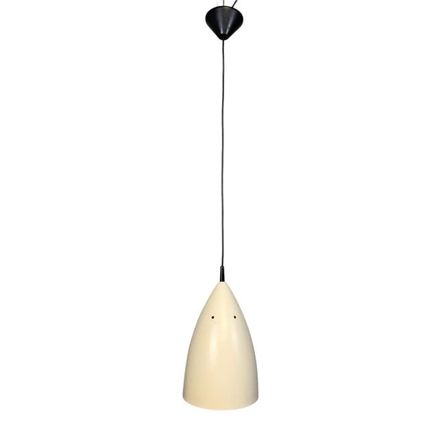 Beige Vintage Hanging Lamp with Aluminum Shade, 1960s For Sale - Image 8 of 8