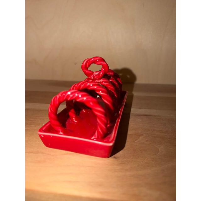 Matilda Goad Deep Red Matilda Goad English Ceramic Toast Rack For Sale - Image 4 of 4