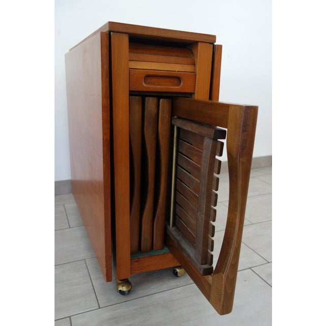 Drop-Leaf Table and Folding Chairs, 1960s, Set of 5 For Sale - Image 18 of 18