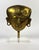 Late 20th Century Solid Brass Aztec Style Mask Sculpture on a Lucite Base For Sale In Miami - Image 6 of 10
