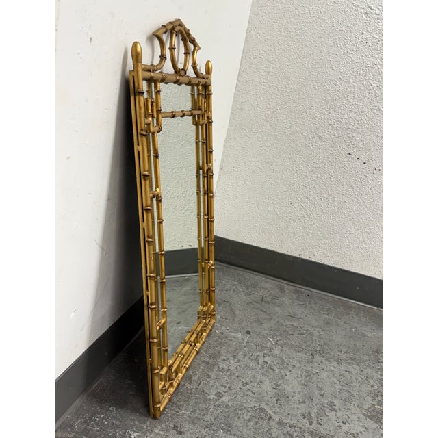 Regency Style Giltwood Faux Bamboo Wall Mirror For Sale - Image 4 of 12