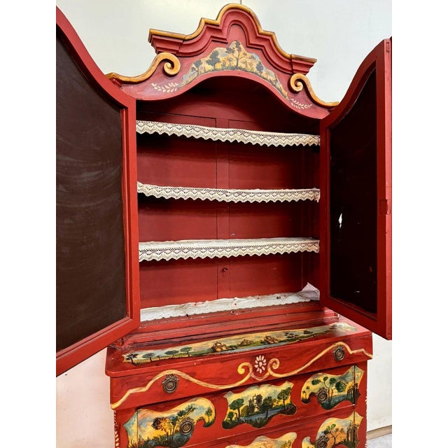 Louis XV Venetian Lacquered Wood Cabinet For Sale - Image 3 of 7