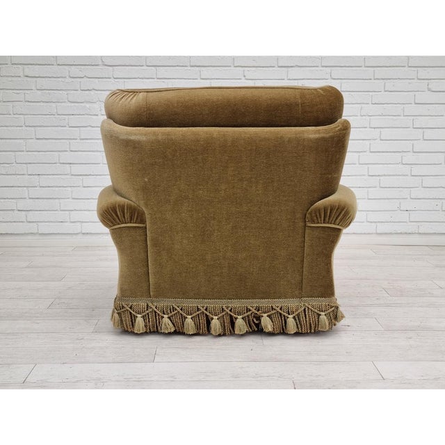 Danish Velour Club Chair, 1970s For Sale - Image 10 of 18