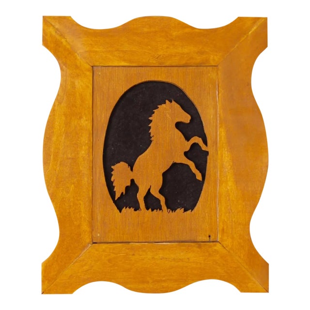 Vintage Wood Silhouette Horse Art For Sale