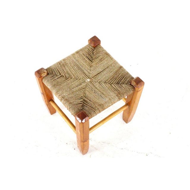 Oak Stool with Hand-Woven Seat For Sale - Image 10 of 12