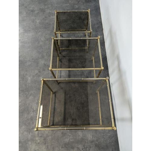 Nesting Tables in Bamboo, 1970s, Set of 3 For Sale - Image 5 of 6