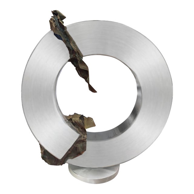 1980s Post-Modern Stainless Steel and Bronze Sculpture by Gary Slater For Sale