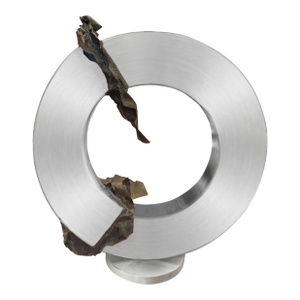 1980s Post-Modern Stainless Steel and Bronze Sculpture by Gary Slater