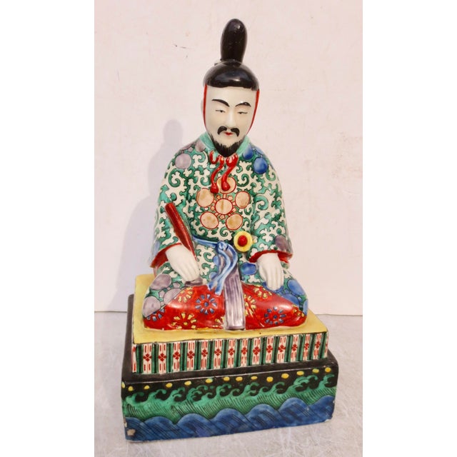 Japanese Antique Japanese Kutani Ceramic Figure For Sale - Image 3 of 11