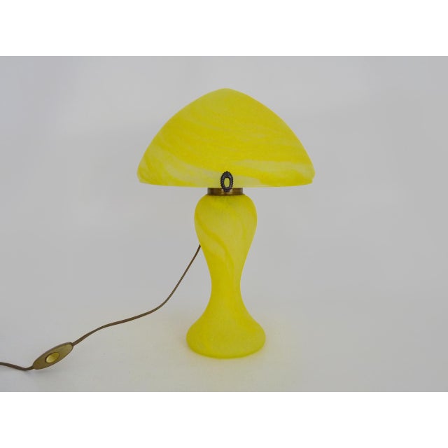 Art Nouveau Style Mushroom Lamp in Yellow Glass Paste, 1980s For Sale - Image 11 of 11