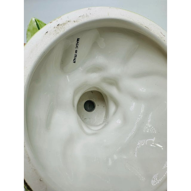 Coastal Vintage Coastal Italian Ceramic Palm Tree Bowl For Sale - Image 3 of 7