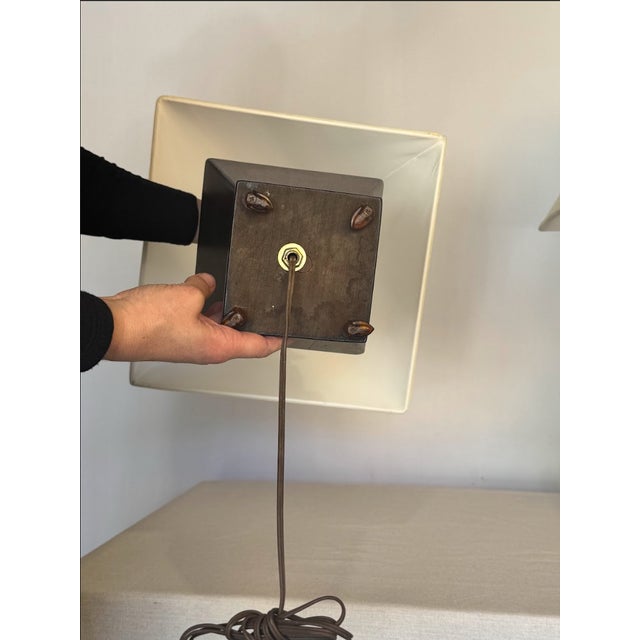 Wood 1950s Vintage Mid Century Modern Walnut Table Lamp For Sale - Image 7 of 7