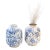 Vintage Inspired Blue and White Floral Pottery Vase For Sale
