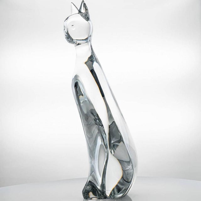 Crystal Cat by Robert Rigot for Baccarat, France, 1970s For Sale - Image 3 of 10