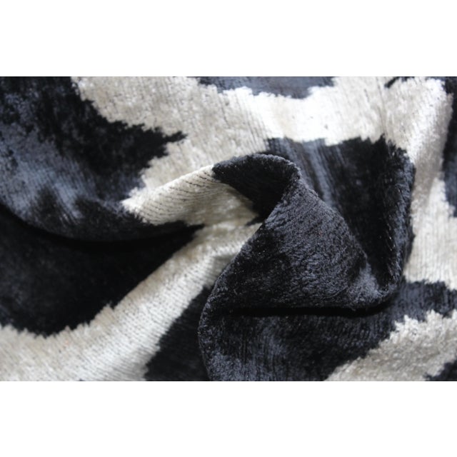 Contemporary Velvet Ikat Bohemian Throw Pillow For Sale In Washington DC - Image 6 of 9