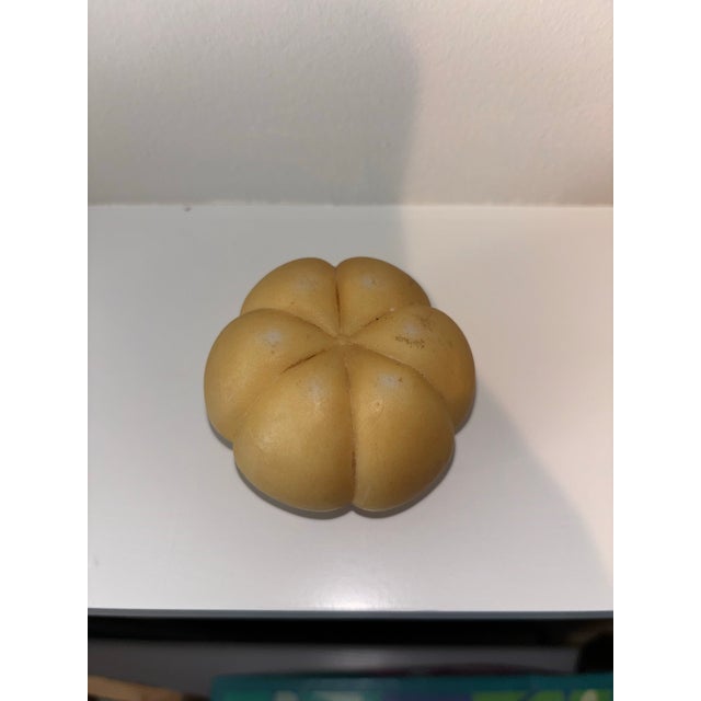 Peach Antique Mount Washington “Crown Milano” Glass Tomato Shaped Shaker With Original Pairpoint Lid-Great Uranium Glow! For Sale - Image 8 of 11