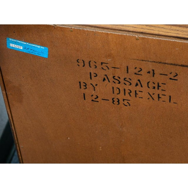 1960s Mid Century Modern Credenza Dresser Drexel 5 Drawer Brass Handles Passage MCM For Sale - Image 11 of 12