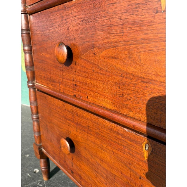 Antique American Sheraton Tallboy For Sale - Image 11 of 16