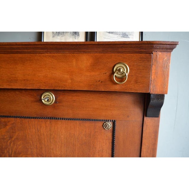 Wood Antique Oak Empire Secretaire Desk For Sale - Image 7 of 14