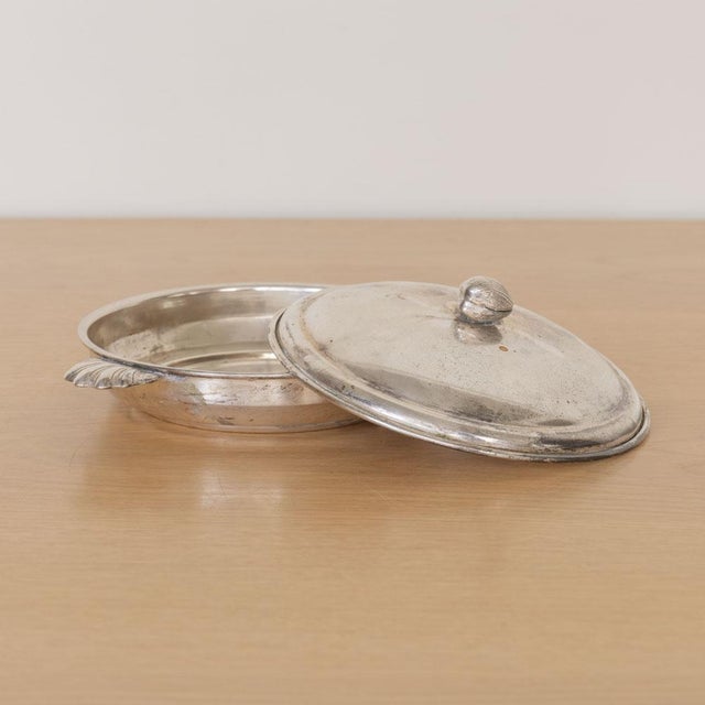 Silver 1940s Art Deco Shell Bowl With Lid, Spain For Sale - Image 8 of 14
