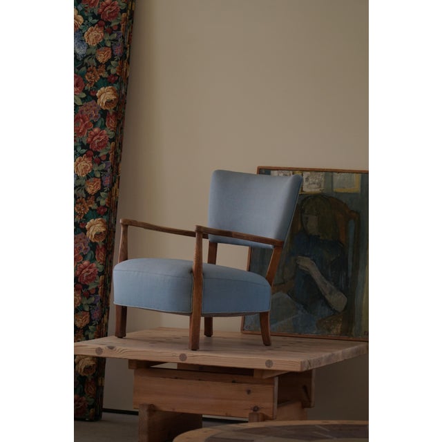 Danish Modern Curved Lounge Chair in Oak attributed to Viggo Boesen, 1950s For Sale - Image 6 of 18