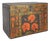 Antique Wooden Box with Illustrations of Peonies, China, 1900s For Sale