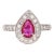 Roshe Jewels Ruby Ring With Diamonds in 18 Karat White Gold, Size 7 For Sale