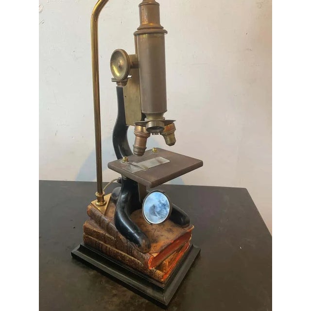 Brass Antique Microscope Lamp For Sale - Image 8 of 12