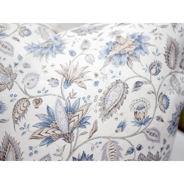 Textile Borderline "Jaffna" 25" Square Hand Blocked Down/Feather Pillows - a Pair For Sale - Image 7 of 8