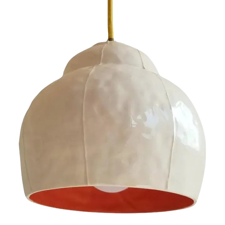 Curated visual reference: Visual Reference: Contemporary Handmade White Ceramic Pendant Light With Plugin Cord