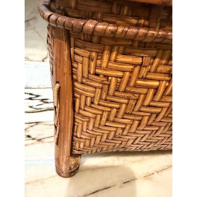 Antique Style Chinese Bamboo Trunk For Sale - Image 9 of 9