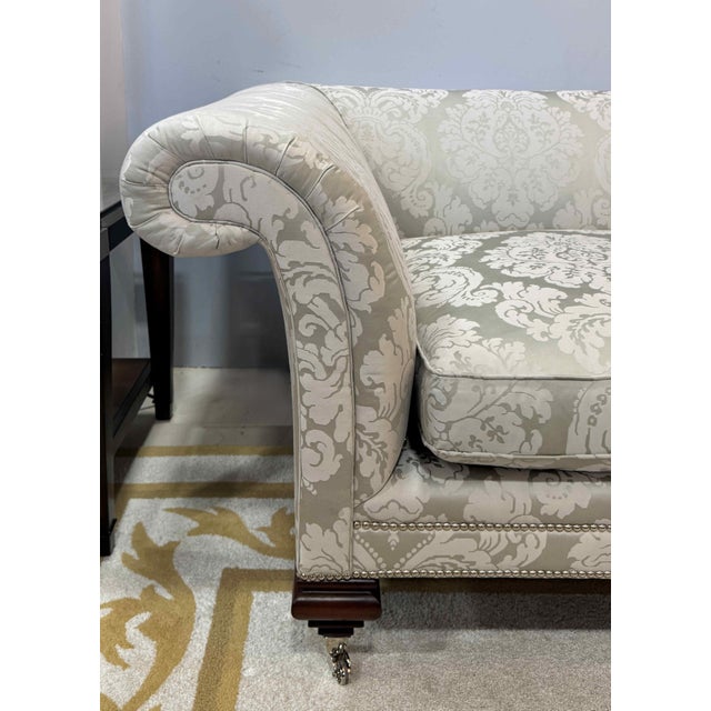 Gray Ralph Lauren Heiress Sofa W/ Damask Upholstery For Sale - Image 8 of 14