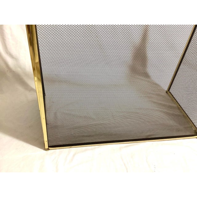 Metal Vintage French Style Brass and Mesh Fireplace Screen For Sale - Image 7 of 10