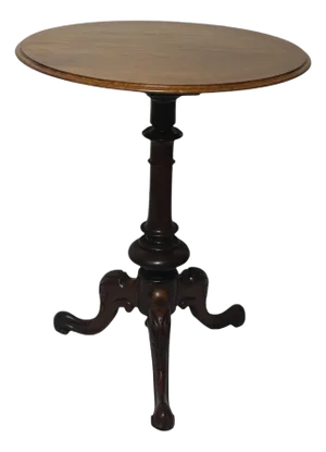 English Victorian Mahogany Round Tripod Wine/Lamp/Tea Table