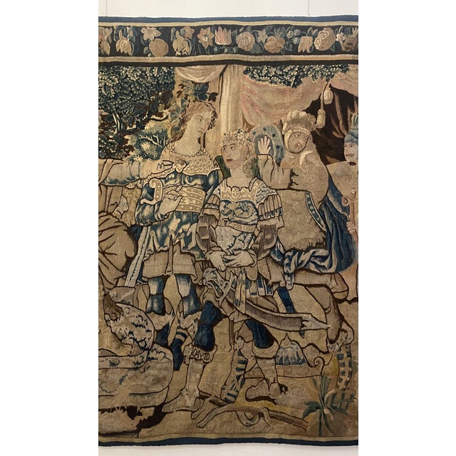 17th Century Flemish Tapestry Depicting the Meeting of David and King Saul For Sale - Image 3 of 12